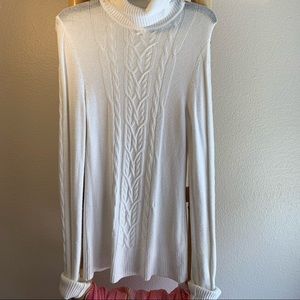 White bebe turtleneck sweater Medium